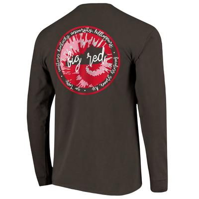 Western Kentucky Circle Tie Dye State Women's Comfort Colors Long Sleeve Tee