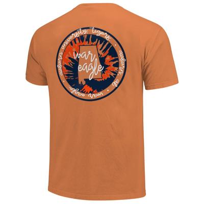 Auburn Circle Tie Dye State Women's Comfort Colors Short Sleeve Tee