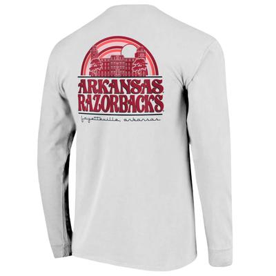 Arkansas Campus Rainbow Comfort Colors Women's Long Sleeve Tee