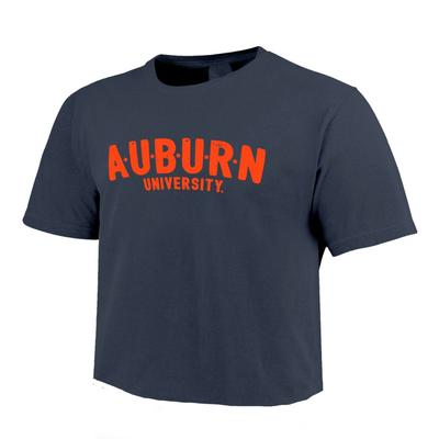 Auburn Stars Short Sleeve Crop Top