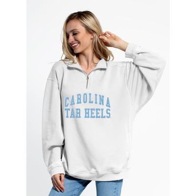 UNC Chicka-D Everybody Quarter Zip Distressed Pullover