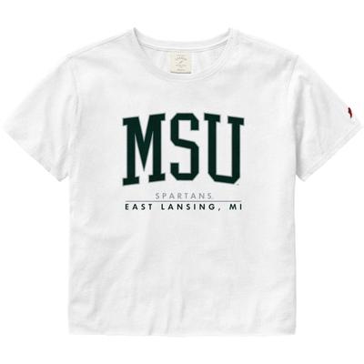Michigan State League Women's Clothesline Crop Tee