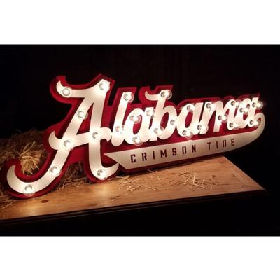 Alabama 3D Lit Metal Sign