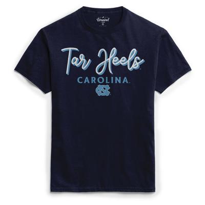 UNC League Women's Puff Girly Script Tee