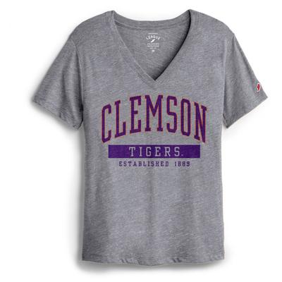 Clemson League Women's Intramural Boyfriend V Neck Tee