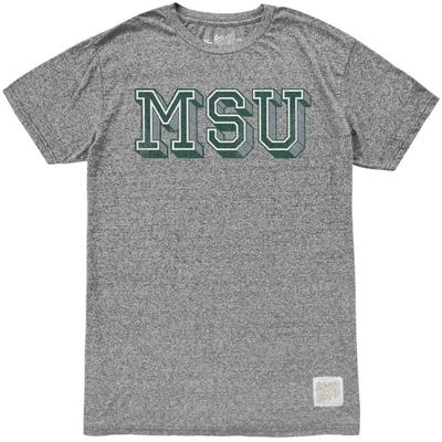 Michigan State Retro Brand Block MSU Mock Twist Tee