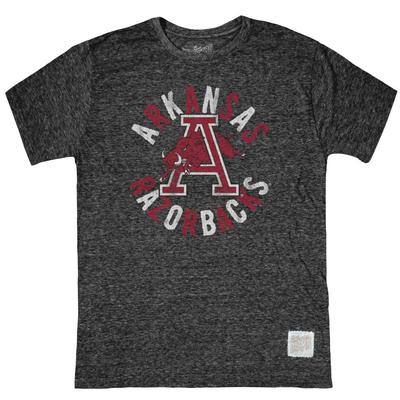 Arkansas Retro Brand Circle Leaping Hog Streaky Tee