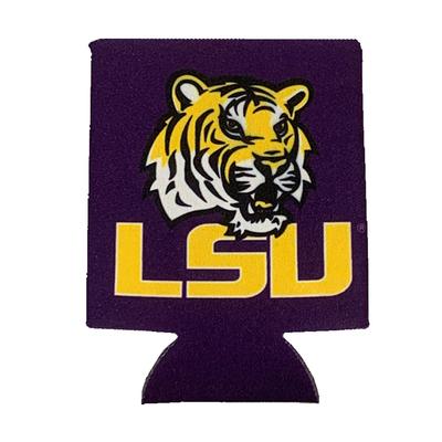 LSU Primary Logo with Tiger Eye 12 oz Can Cooler