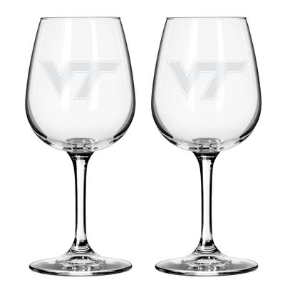 Virginia Tech 12 oz Frost Wine Glass