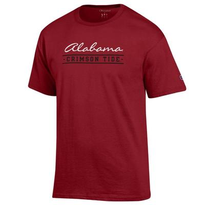 Alabama Champion Women's Script Bar Mascot Tee