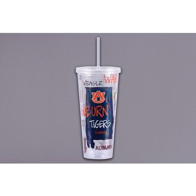 Auburn Magnolia Lane 22 oz Tumbler with Straw