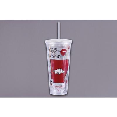 Arkansas Magnolia Lane 22 oz Tumbler with Straw