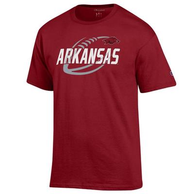 Arkansas Champion Men's Football Slant Tee