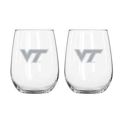 Virginia Tech Frost Curved Beverage Glass
