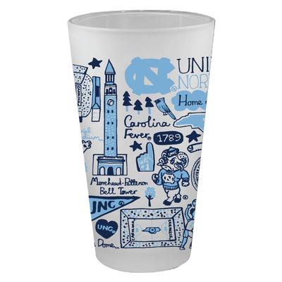 UNC Tar Heels Julia Gash 16oz Frosted Pint Glass