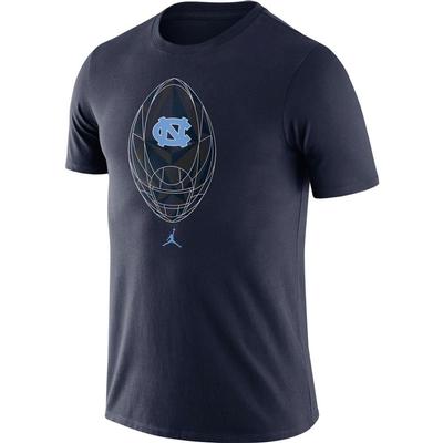 UNC Nike Jordan Brand Men's Legend Modern Football Short Sleeve Tee
