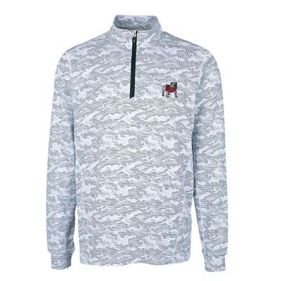 Georgia Cutter and Buck Men's Traverse Camo Print 1/2 Zip Pullover