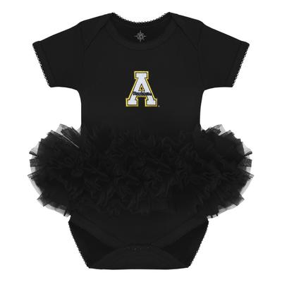 Appalachian State Infant Creative Knitwear A Logo Solid Tutu Bodysuit