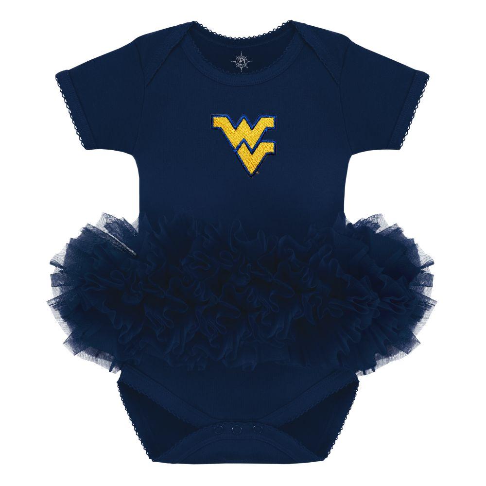 West Virginia Infant Creative Knitwear Wv Logo Solid Tutu Bodysuit