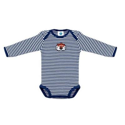Auburn Infant Creative Knitwear Aubie Striped Long Sleeve Bodysuit