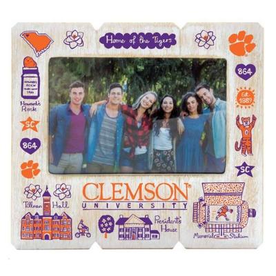 Clemson Tigers Julia Gash 4 X 6 Distressed Frame