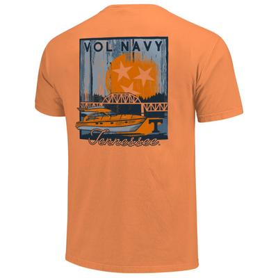 Tennessee Boat Scene Poster Short Sleeve Comfort Colors Tee