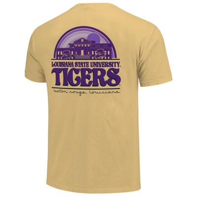 LSU Rainbow Campus Building Short Sleeve Comfort Colors Tee