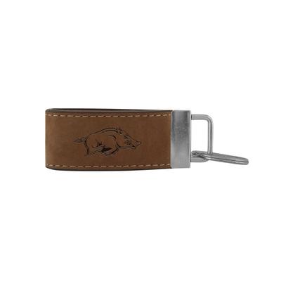 Arkansas Zeppro All Leather Embossed Key Fob