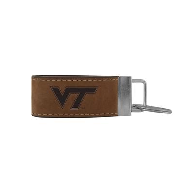 Virginia Tech Zeppro All Leather Embossed Key Fob