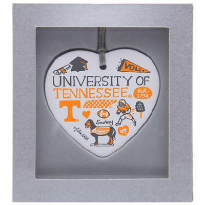 Tennessee Vols Julia Gash Ceramic Heart Ornament