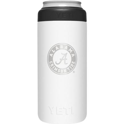 Alabama Yeti White Primary Logo Slim Colster