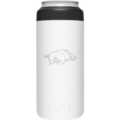 Arkansas Yeti White Primary Logo Slim Colster