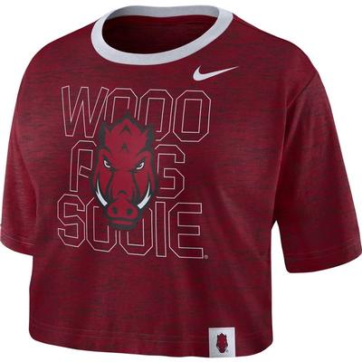 Arkansas Nike Women's Slub Crop Tee