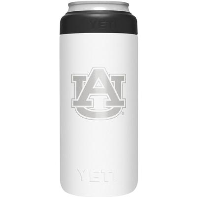 Auburn Yeti White Primary Logo Slim Colster