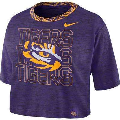 LSU Nike Women's Slub Crop Tee