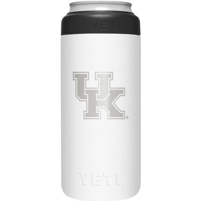Kentucky Yeti White Primary Logo Slim Colster
