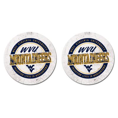 West Virginia Legacy 2pk Ring of Honor Car Coaster