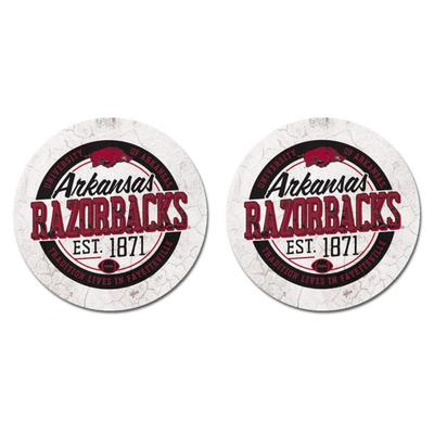 Arkansas Legacy 2pk Ring of Honor Car Coaster