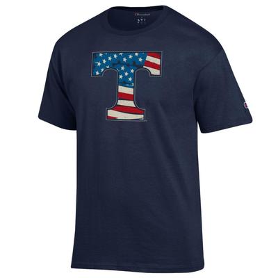 Tennessee Champion Giant Logo Flag Fill Americana Tee
