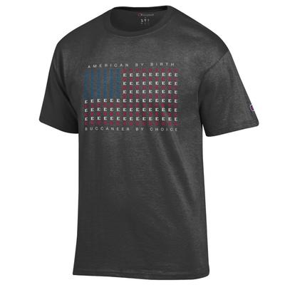 ETSU Champion Mini Logo American Flag Tee