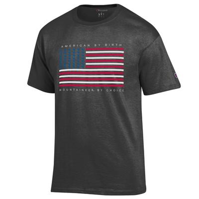 West Virginia Champion Mini Logo American Flag Tee