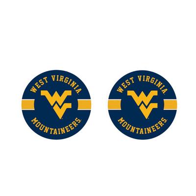 West Virginia 2pk Striped Car Coaster