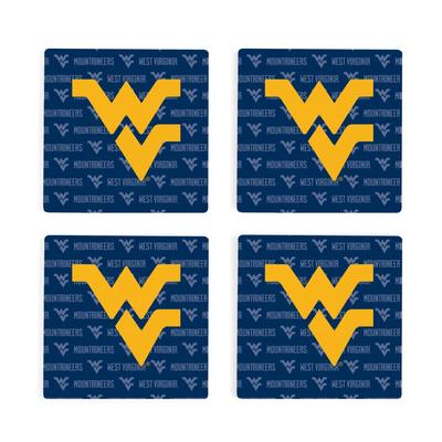 West Virginia 4pk Primary Repeat Logo Coaster