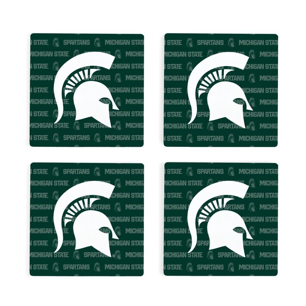 Michigan State 4pk Primary Repeat Logo Coaster