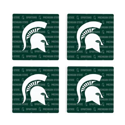 Michigan State 4pk Primary Repeat Logo Coaster
