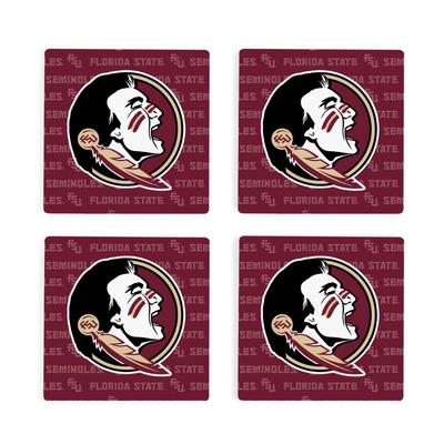 Florida State 4pk Primary Repeat Logo Coaster