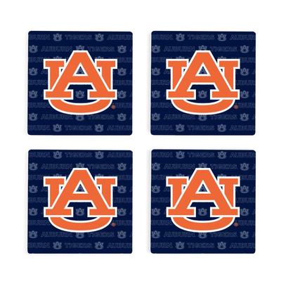 Auburn 4pk Primary Repeat Logo Coaster