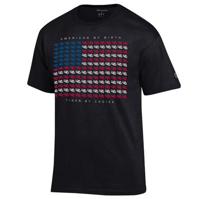 LSU Champion Mini Logo American Flag Tee