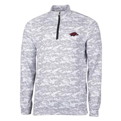 Arkansas Cutter & Buck Men's Traverse Camo Half Zip Pullover