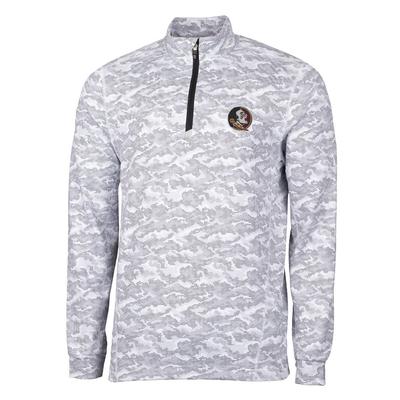 Florida State Cutter & Buck Men's Traverse Camo Half Zip Pullover